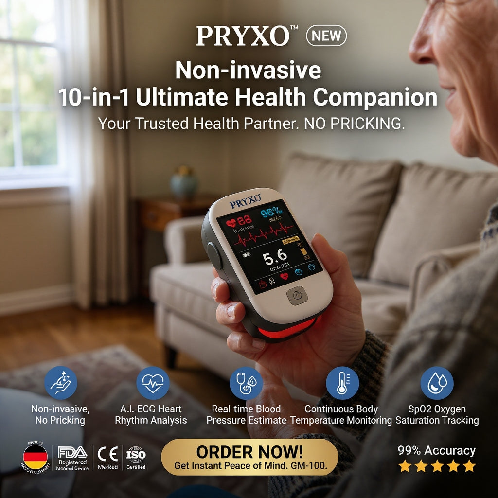 German Quality Certified ✅2026 Pryxo™ second generation 10-in-1 smart blood medical instrument / 10 health reports - No-Prick