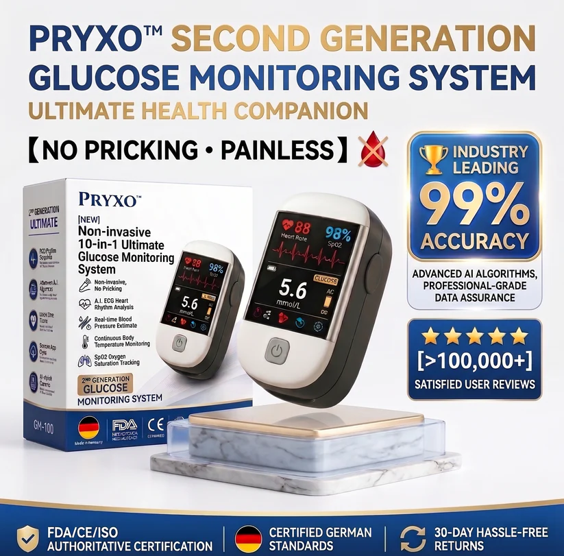 German Quality Certified ✅2026 Pryxo™ second generation 10-in-1 smart blood medical instrument / 10 health reports - No-Prick